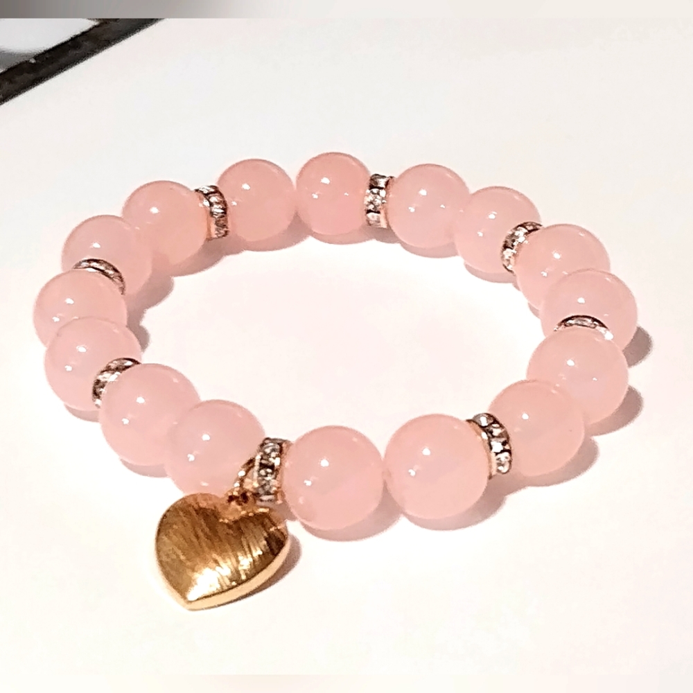 Pink Glass bread fashion bracelet
